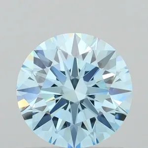 1.05ct ROUND Fancy Vivid Blue VVS2 Coloured Lab diamond