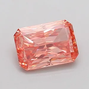 0.96ct RADIANT Fancy Vivid Orangey Pink VS1 Coloured Lab diamond