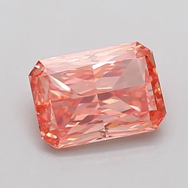 0.96ct RADIANT Fancy Vivid Orangey Pink VS1 Coloured Lab diamond