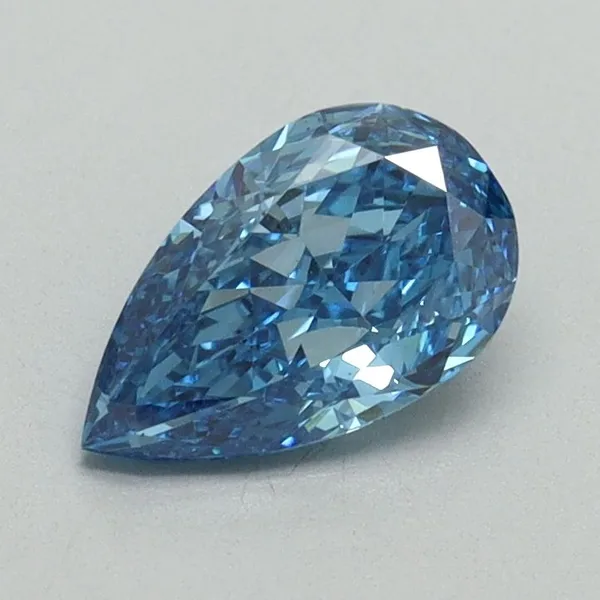 0.8ct PEAR Fancy Vivid Blue VS2 Coloured Lab diamond
