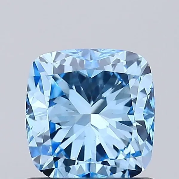 0.75ct CUSHION Fancy Vivid Blue VS2 Coloured Lab diamond