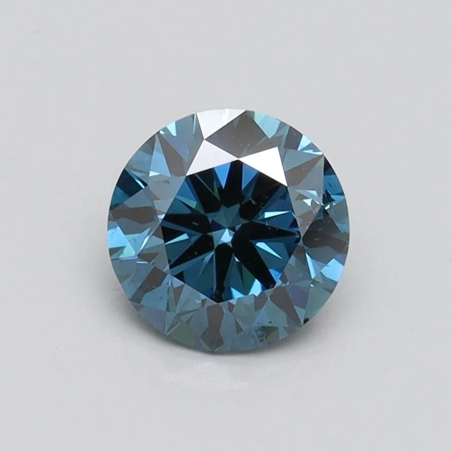 0.98ct ROUND Fancy Vivid Blue SI1 Coloured Lab diamond