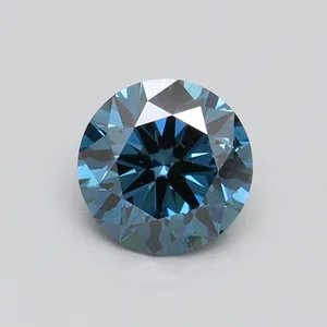 0.98ct ROUND Fancy Vivid Blue SI1 Coloured Lab diamond