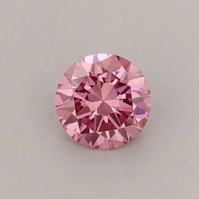 0.38ct ROUND Fancy Vivid Pink VVS2 Coloured Lab diamond