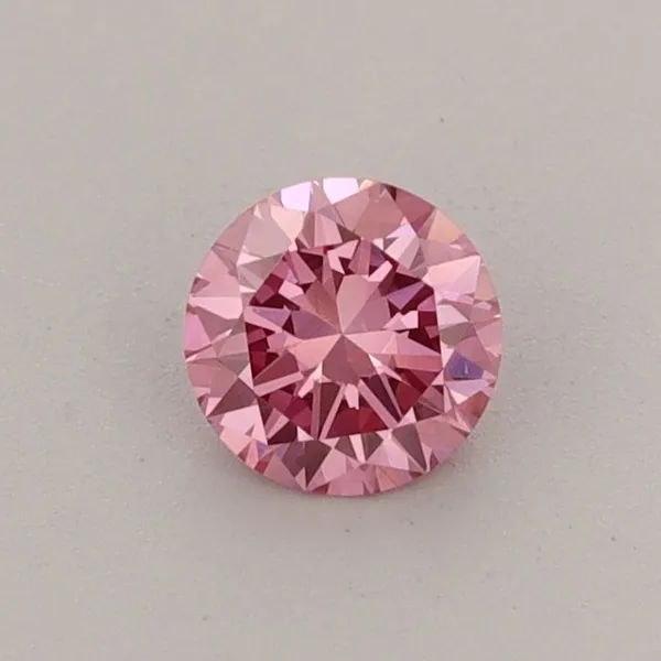 0.38ct ROUND Fancy Vivid Pink VVS2 Coloured Lab diamond