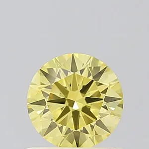 0.54ct ROUND Fancy Vivid Yellow VVS2 Coloured Lab diamond