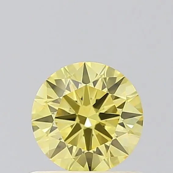 0.54ct ROUND Fancy Vivid Yellow VVS2 Coloured Lab diamond