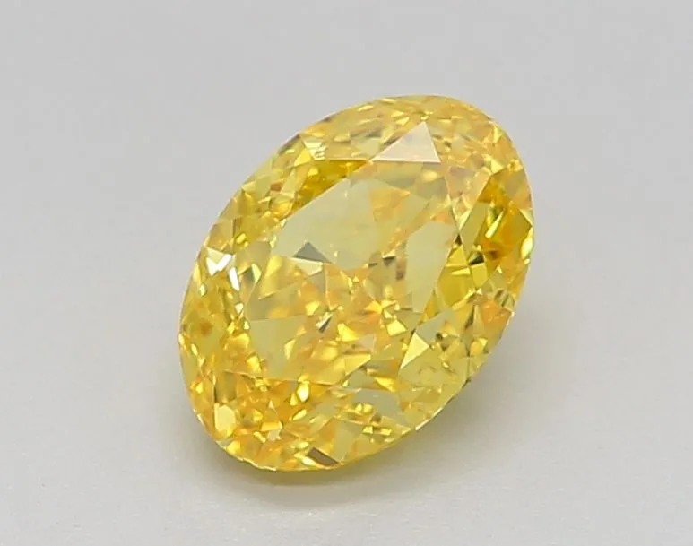 1.02ct OVAL Fancy Vivid Yellow VVS2 Coloured Lab diamond
