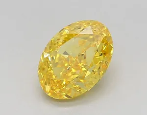 1.02ct OVAL Fancy Vivid Yellow VVS2 Coloured Lab diamond