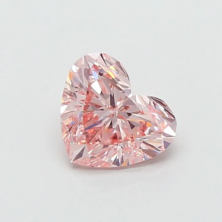 1.01ct HEART Fancy Intense Pink VS1 Coloured Lab diamond
