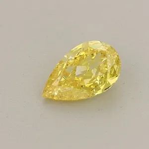 0.31ct PEAR Fancy Vivid Yellow VVS2 Coloured Lab diamond