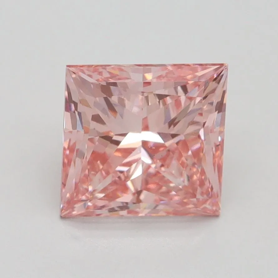 2.02ct PRINCESS Fancy Intense Pink VS2 Coloured Lab diamond