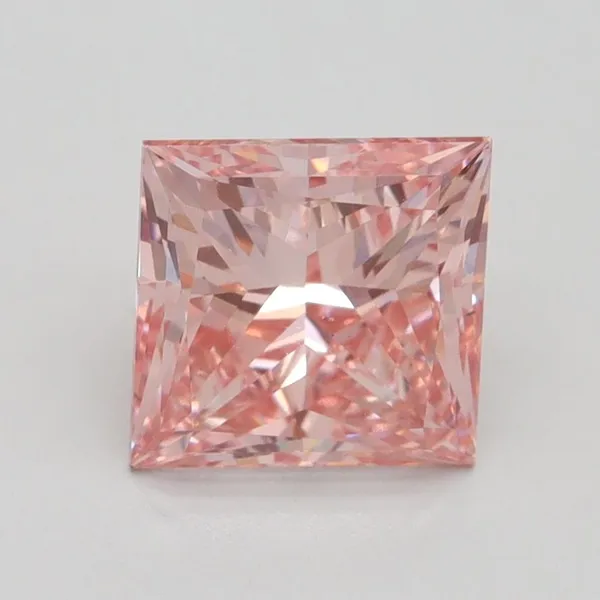 2.02ct PRINCESS Fancy Intense Pink VS2 Coloured Lab diamond