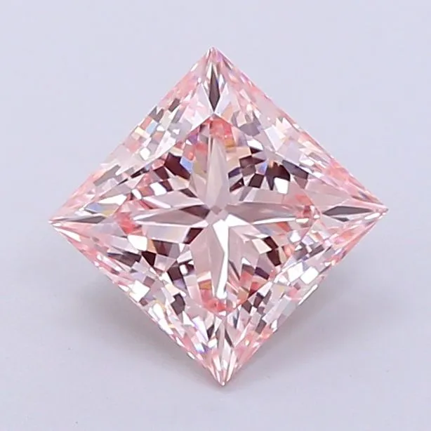 1.92ct PRINCESS Fancy Intense Pink VVS2 Coloured Lab diamond