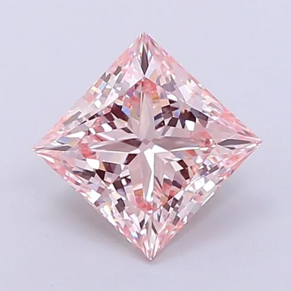 1.92ct PRINCESS Fancy Intense Pink VVS2 Coloured Lab diamond
