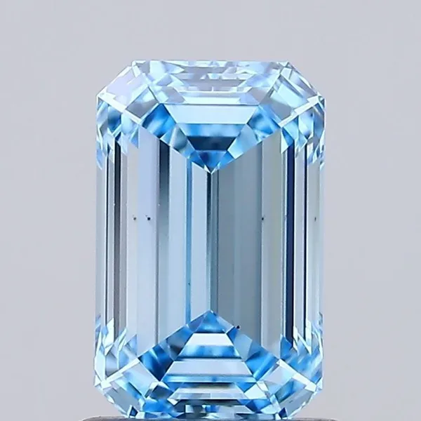 1.09ct EMERALD Fancy Vivid Blue VS1 Coloured Lab diamond