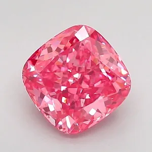 1.08ct CUSHION Fancy Vivid Pink VS1 Coloured Lab diamond