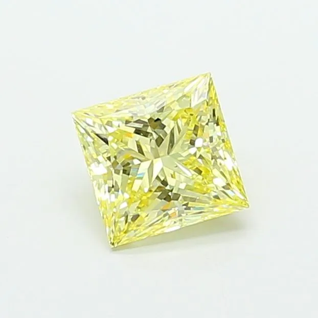 2.03ct PRINCESS Fancy Intense Yellow VS2 Coloured Lab diamond