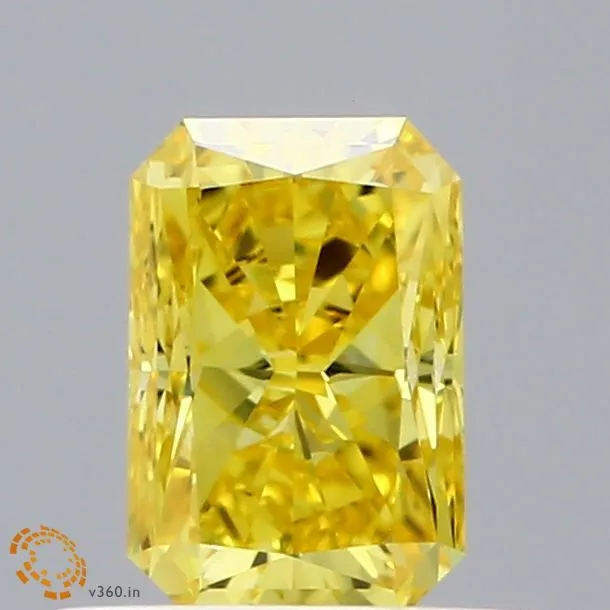 0.68ct RADIANT Fancy Vivid Yellow VS1 Coloured Lab diamond