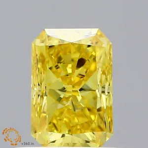 0.68ct RADIANT Fancy Vivid Yellow VS1 Coloured Lab diamond