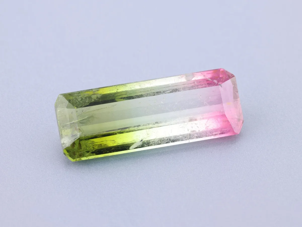 3.19ct Parti Tourmaline, Emerald Cut gemstone
