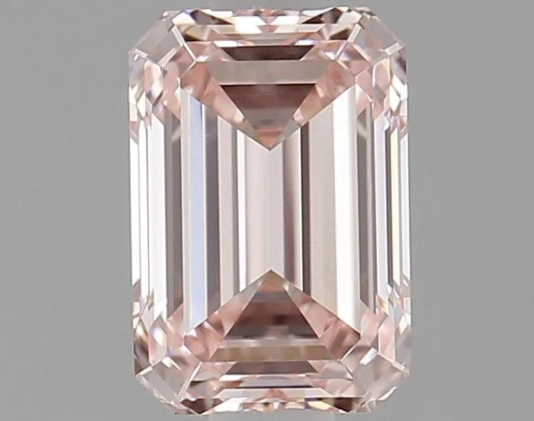 0.76ct EMERALD Fancy Vivid Pink VVS2 Coloured Lab diamond