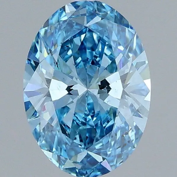 1.07ct OVAL Fancy Vivid Blue VS2 Coloured Lab diamond