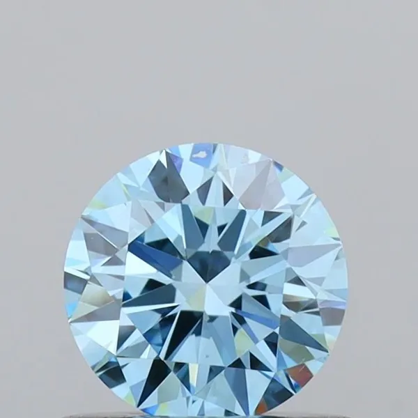 0.57ct ROUND Fancy Vivid Blue VVS2 Coloured Lab diamond