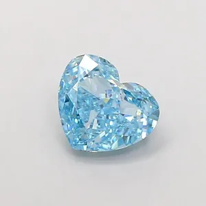1.68ct HEART Fancy Vivid Blue VVS2 Coloured Lab diamond
