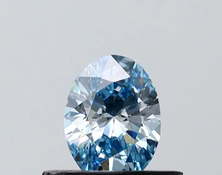 0.48ct OVAL Fancy Vivid Blue VVS2 Coloured Lab diamond