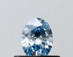 0.48ct OVAL Fancy Vivid Blue VVS2 Coloured Lab diamond