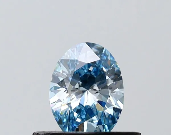 0.48ct OVAL Fancy Vivid Blue VVS2 Coloured Lab diamond