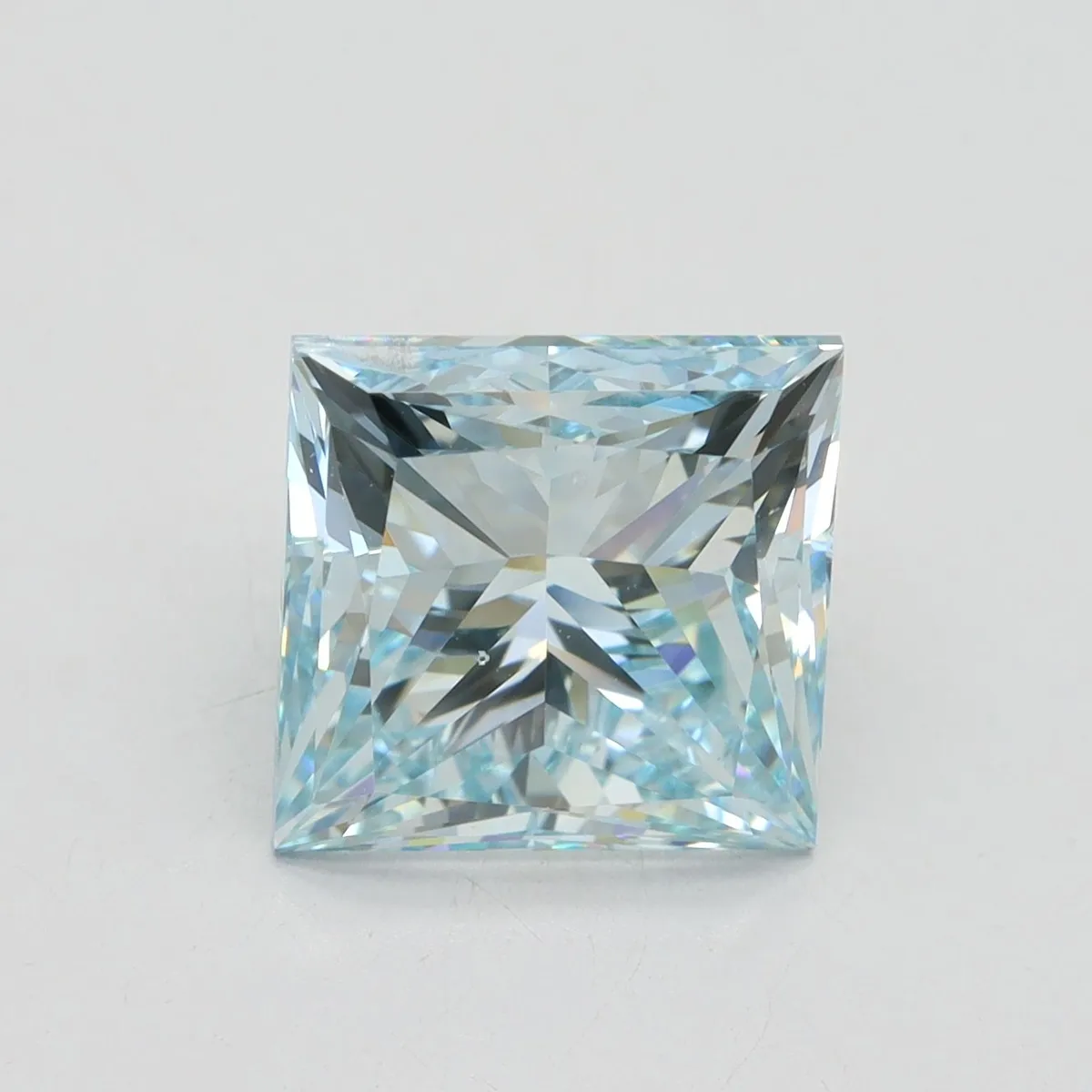 5.01ct PRINCESS Fancy Intense Blue SI1 Coloured Lab diamond