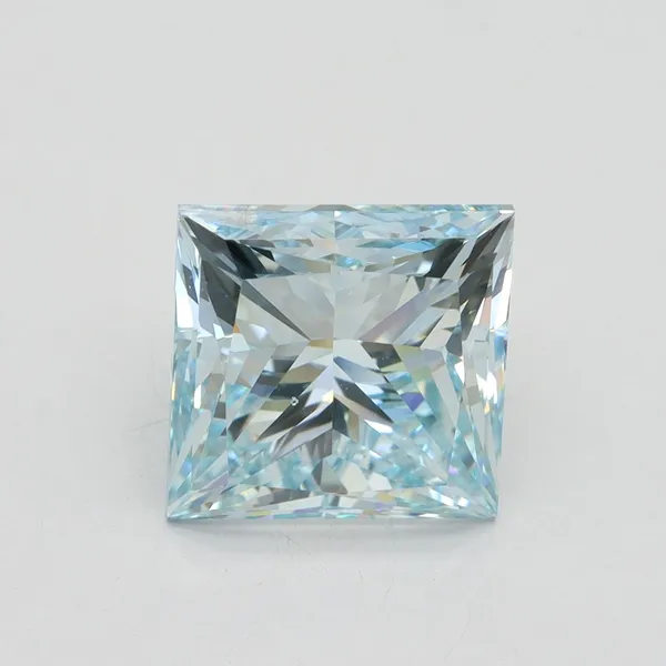 5.01ct PRINCESS Fancy Intense Blue SI1 Coloured Lab diamond