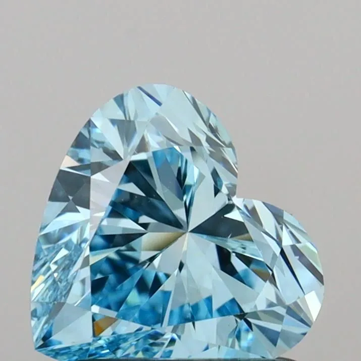 1.00ct HEART Fancy Vivid Blue VS1 Coloured Lab diamond
