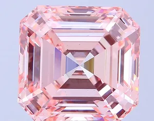 10.04ct PRINCESS Fancy Vivid Pink VS1 Coloured Lab diamond