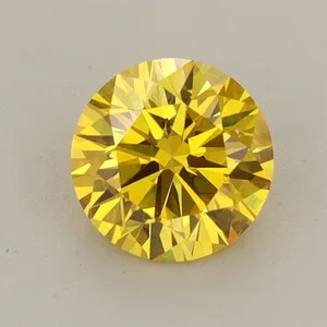0.82ct ROUND Fancy Vivid Yellow VS1 Coloured Lab diamond