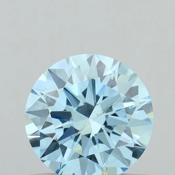 0.52ct ROUND Fancy Vivid Blue VS2 Coloured Lab diamond