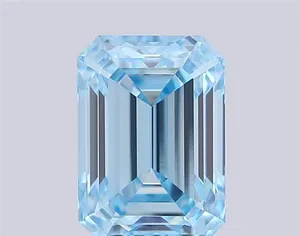 1.13ct EMERALD Fancy Vivid Blue VVS2 Coloured Lab diamond
