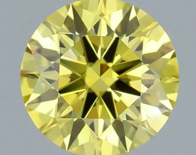 0.63ct ROUND Fancy Vivid Yellow VS1 Coloured Lab diamond