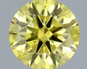 0.63ct ROUND Fancy Vivid Yellow VS1 Coloured Lab diamond