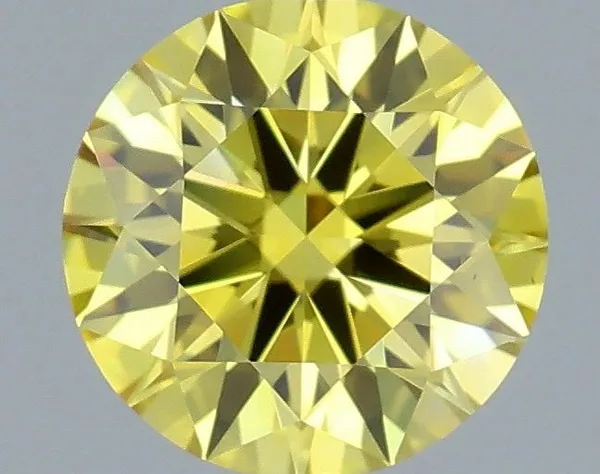 0.63ct ROUND Fancy Vivid Yellow VS1 Coloured Lab diamond