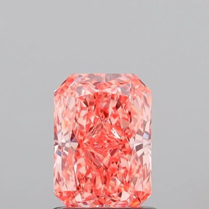 1.18ct RADIANT Fancy Vivid Orangey Pink VS1 Coloured Lab diamond