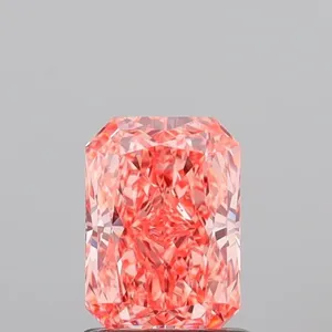 1.18ct RADIANT Fancy Vivid Orangey Pink VS1 Coloured Lab diamond