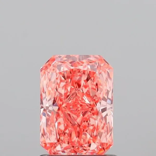 1.18ct RADIANT Fancy Vivid Orangey Pink VS1 Coloured Lab diamond