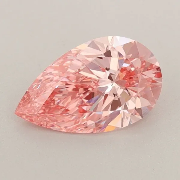 0.89ct PEAR Fancy Intense Pink VS1 Coloured Lab diamond