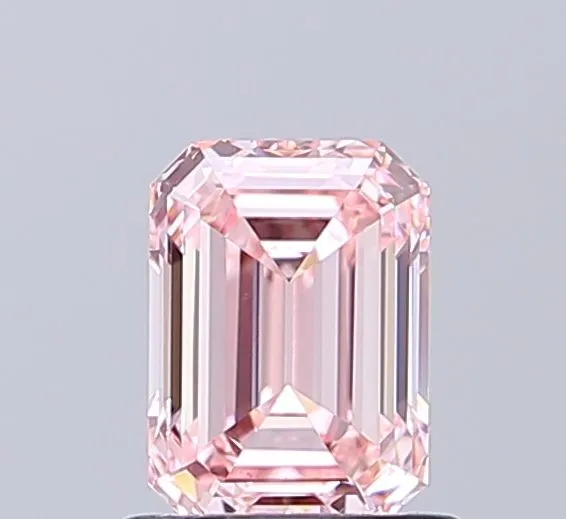 0.98ct EMERALD Fancy Intense Pink VS1 Coloured Lab diamond