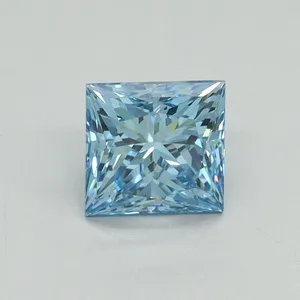 1.15ct PRINCESS Fancy Vivid Blue VVS2 Coloured Lab diamond