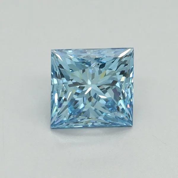 1.15ct PRINCESS Fancy Vivid Blue VVS2 Coloured Lab diamond