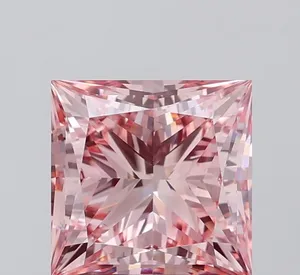 3.08ct PRINCESS Fancy Intense Pink VS1 Coloured Lab diamond